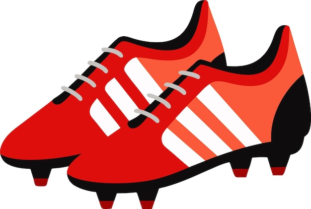 Vector illustration of a pair of red football boots on a white background