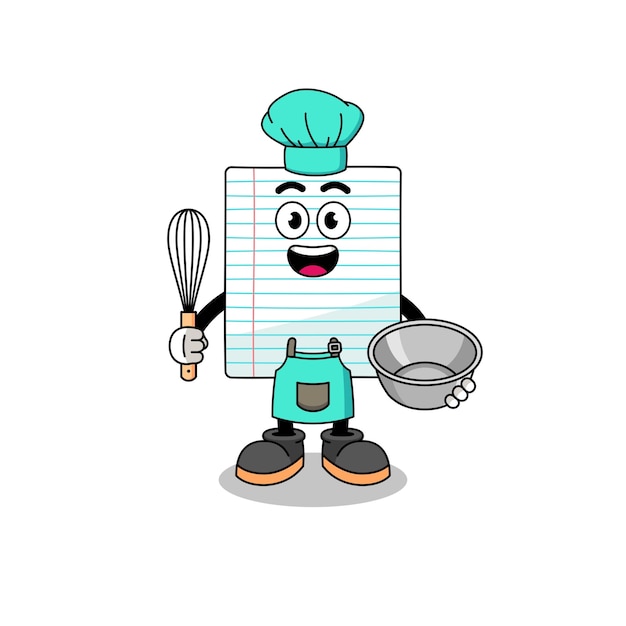 Illustration of paper as a bakery chef