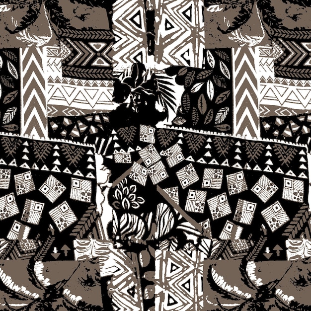 Illustration pattern ethnic design with color and background for fashion design Ethnic Aztec Pattern