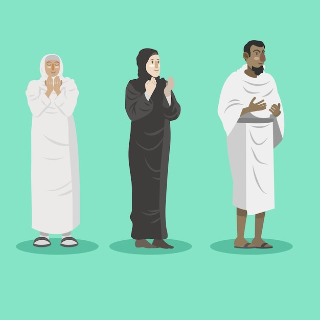 illustration of people who are doing hajj