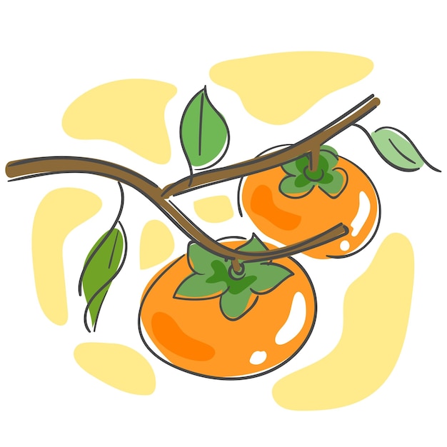 An illustration of a persimmon tree