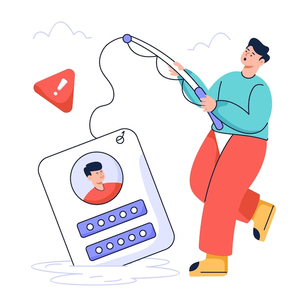 An illustration of phishing flat design