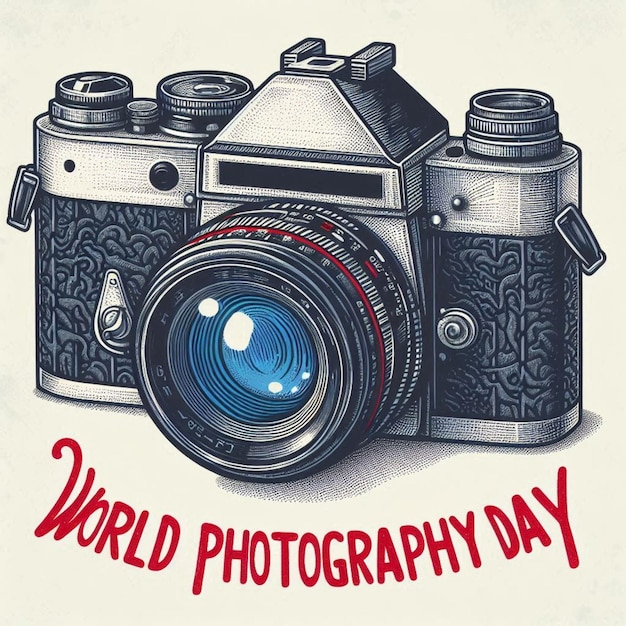 illustration of a photographer silhouette on World Photography Day