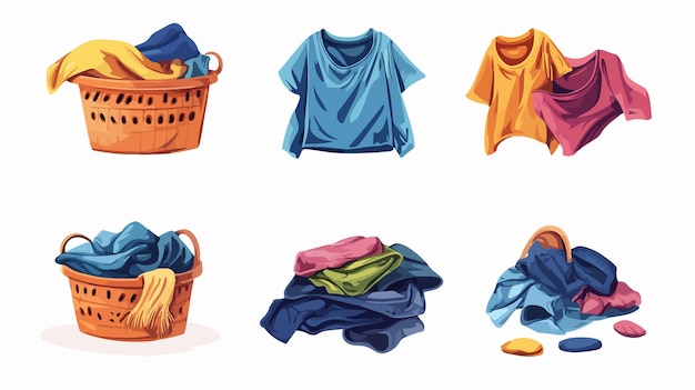 Vector illustration of pile of stained dirty clothes