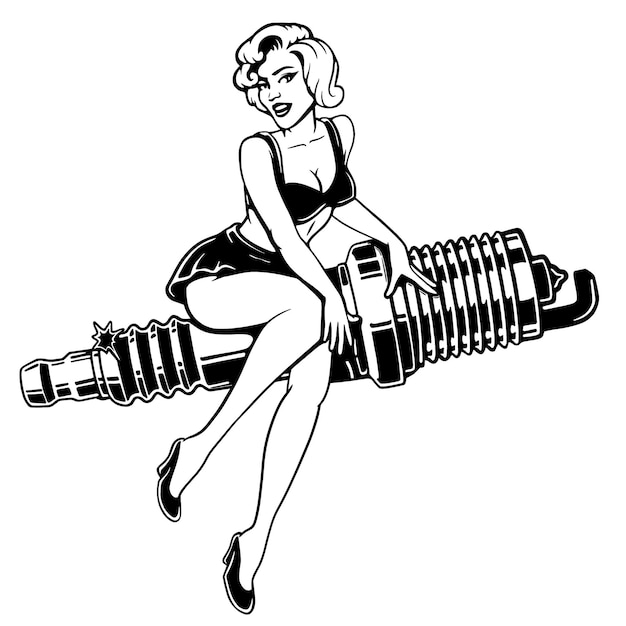 Vector illustration of pin up girl vector