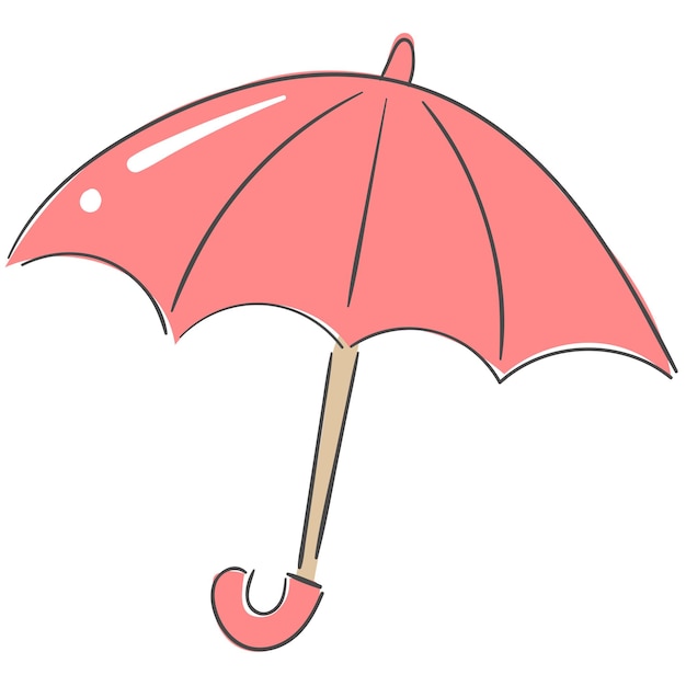 Illustration of pink umbrella