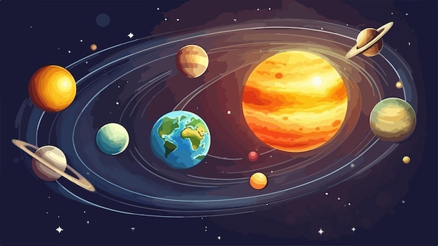 Illustration of Planets in Our Solar System