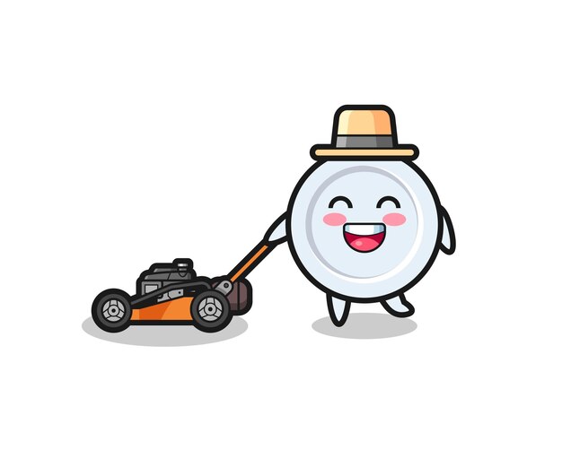 Illustration of the plate character using lawn mower