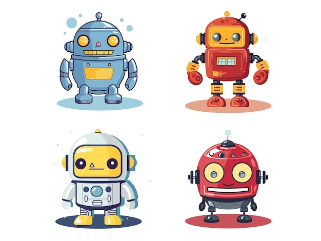 Illustration of a Playful Robot Toy