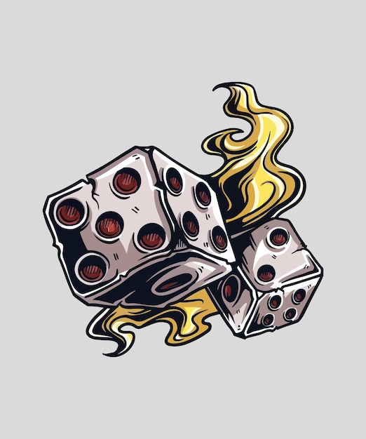 Illustration of a playing dice