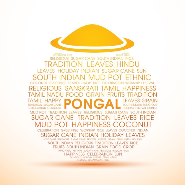 Illustration of Pongal for the celebration of Hindu community festival