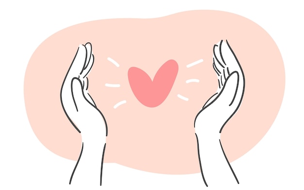 Illustration of protecting the shape of a heart with both hands