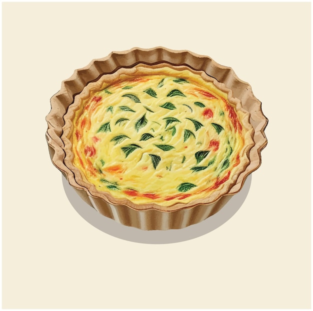 Vector illustration of a quiche 01