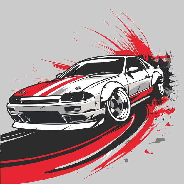 Illustration rally race car sports background