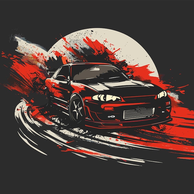 Illustration rally race car sports background