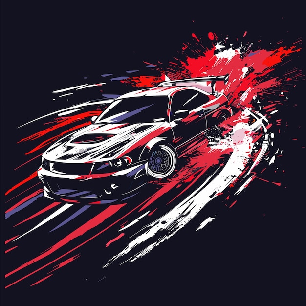 Illustration rally race car sports background