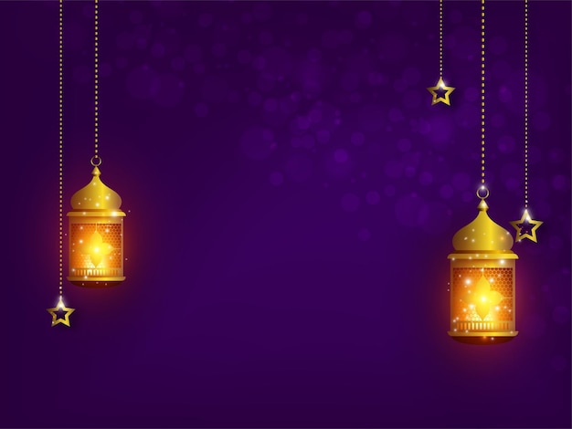 Illustration of Ramadan Kareem Background and hanging lamp