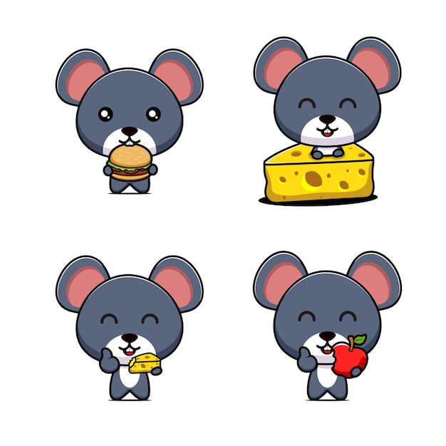 Illustration of a rat loves to eat vector design