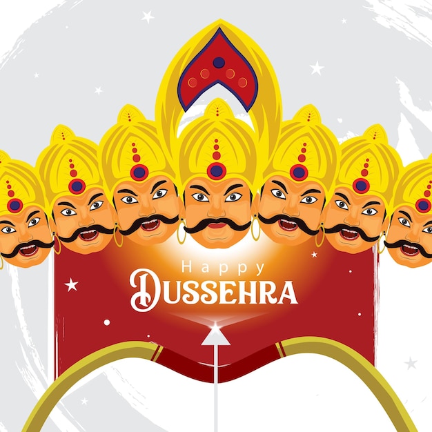 Illustration of ravan for happy dussehra festival of india