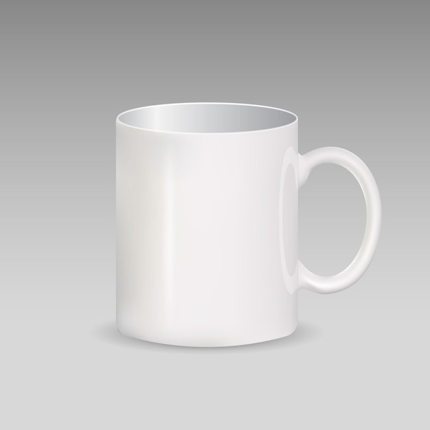 illustration of realistic white cup