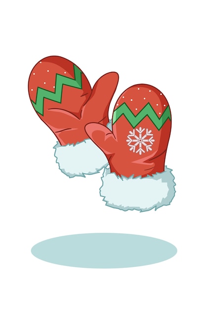 Illustration of red christmas gloves