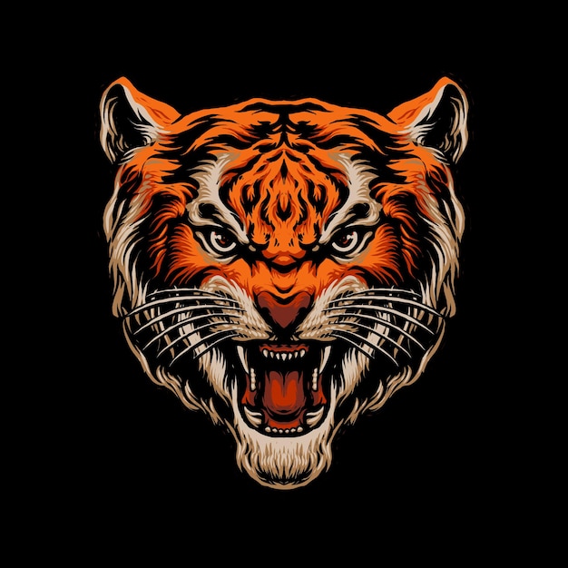 Illustration of roar tiger head design