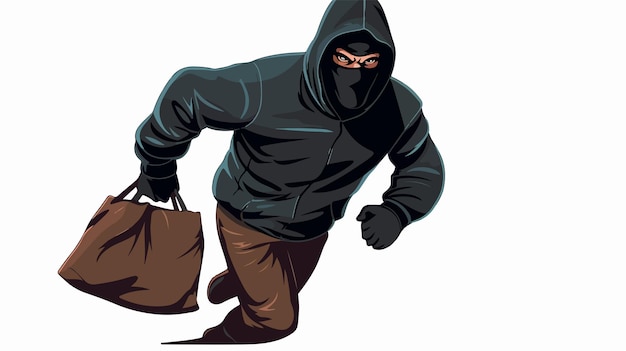 Illustration of a Robber or Burglar Creeping Along