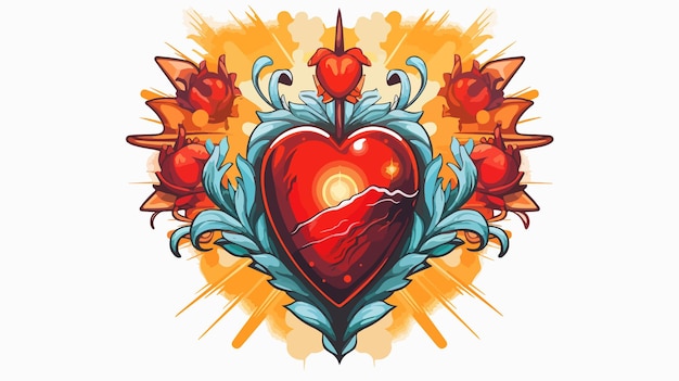 Vector illustration of the sacred heart of jesus