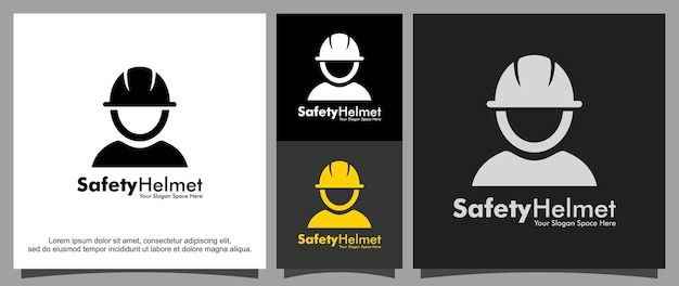 Illustration of a safety helmet on the head logo template