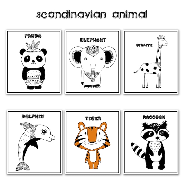 illustration scandinavian animal