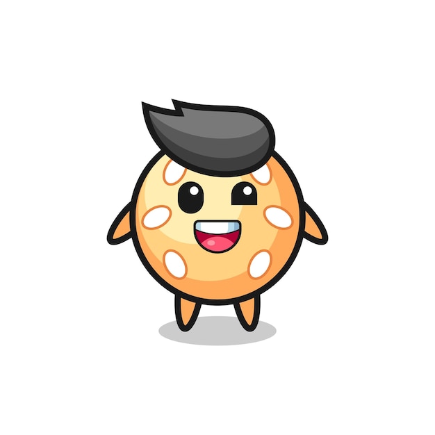 Illustration of an sesame ball character with awkward poses , cute style design for t shirt, sticker, logo element