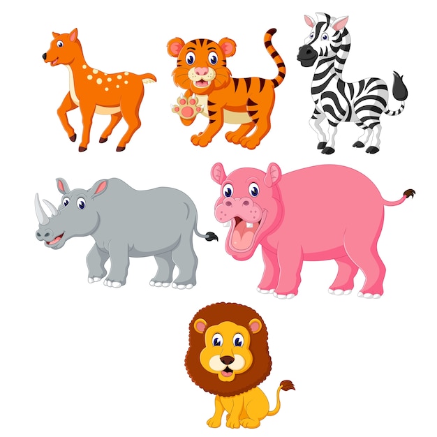 illustration of set collection of wild animal