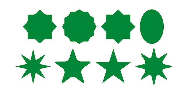 illustration of set of stars shape green design template vector