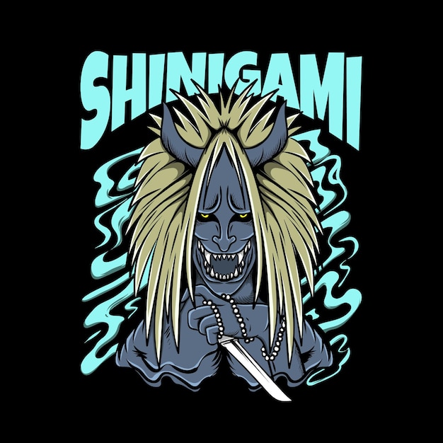 illustration shinigami for tshirt design