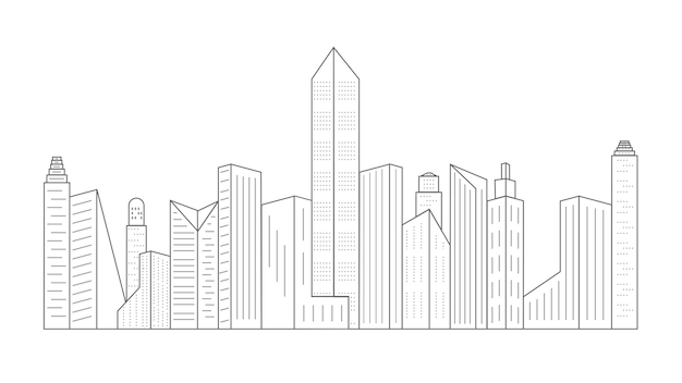 Illustration silhouette of city skyline