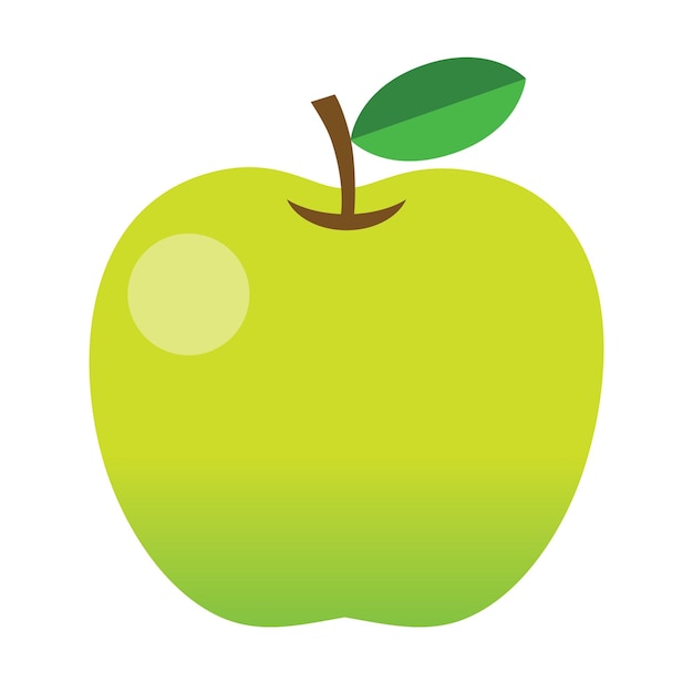 An illustration of a simple green apple