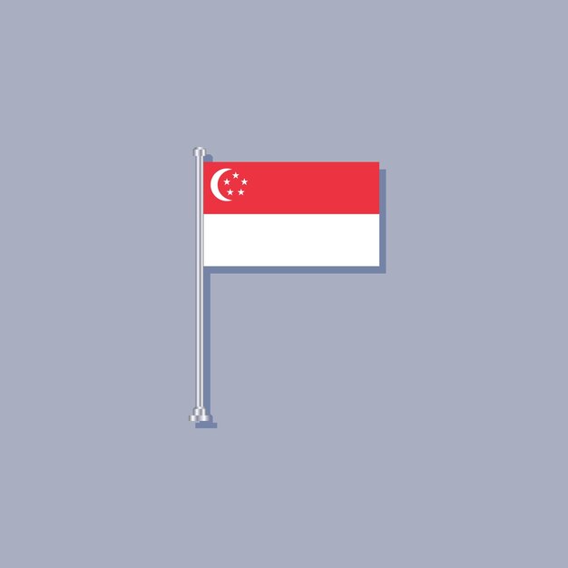 Illustration of Singapore flag Template