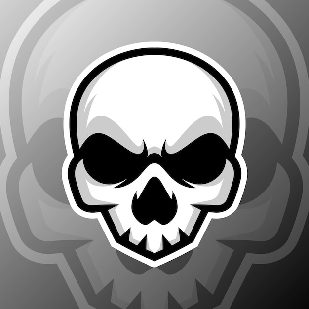 illustration of a skull in esport logo style