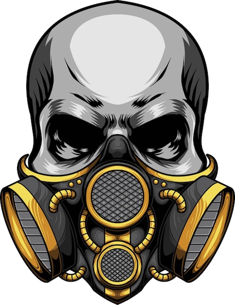 Illustration of skull and gas mask with premium quality stock vector