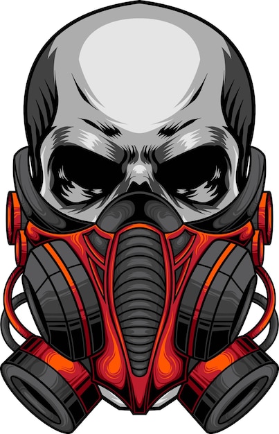 Illustration of skull and gas mask with premium quality stock vector