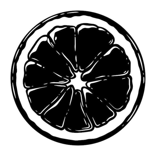 Illustration of slice of orange.