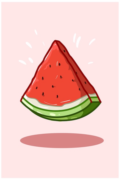 Illustration of a sliced watermelon