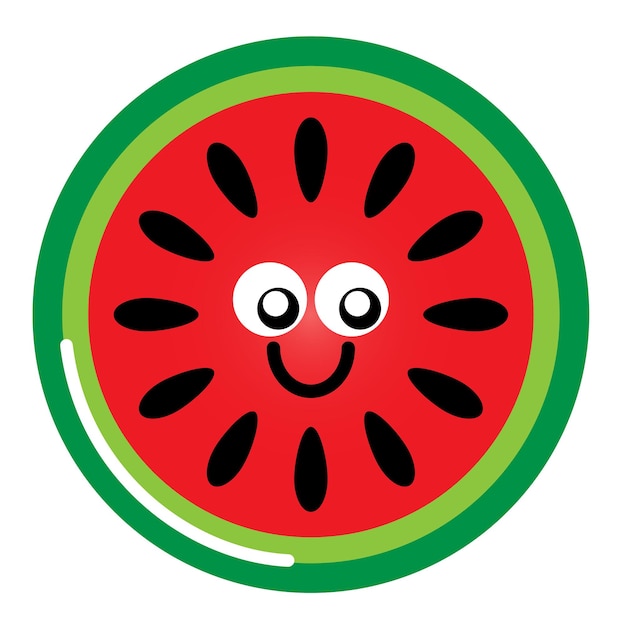 illustration of a smiling watermelon. educational vector design for children.