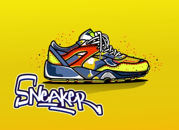 Illustration of sneaker in color