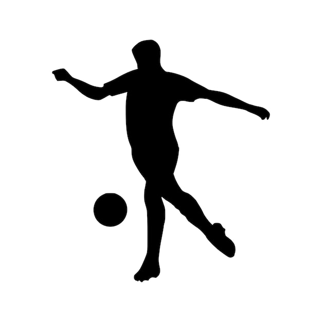 Vector illustration of soccer player silhouette football player