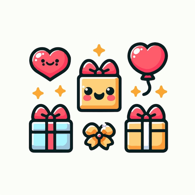 illustration of some cute gift boxes