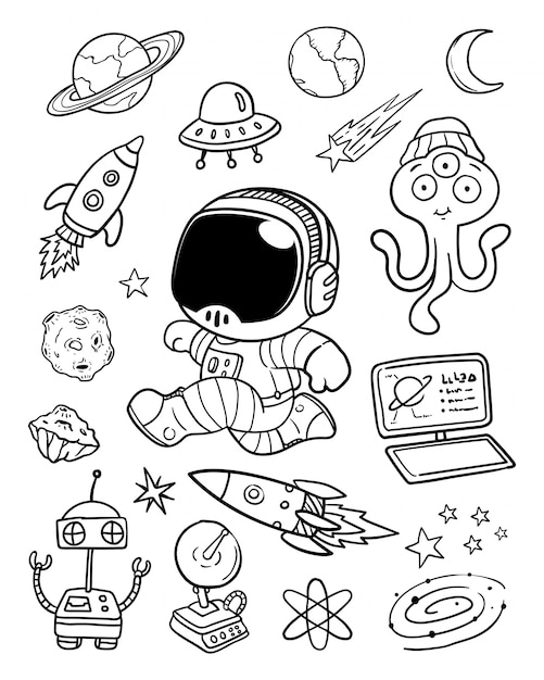 illustration space doodle