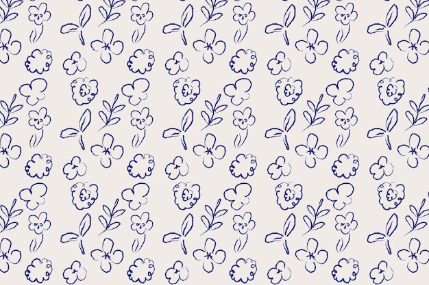 Illustration style seamless floral pattern