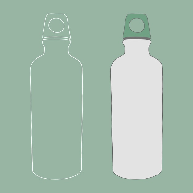 Illustration of a stylized bottle on a green background