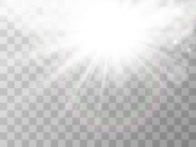 Illustration of the sun shining through the clouds. Sunlight. Cloudy vector.